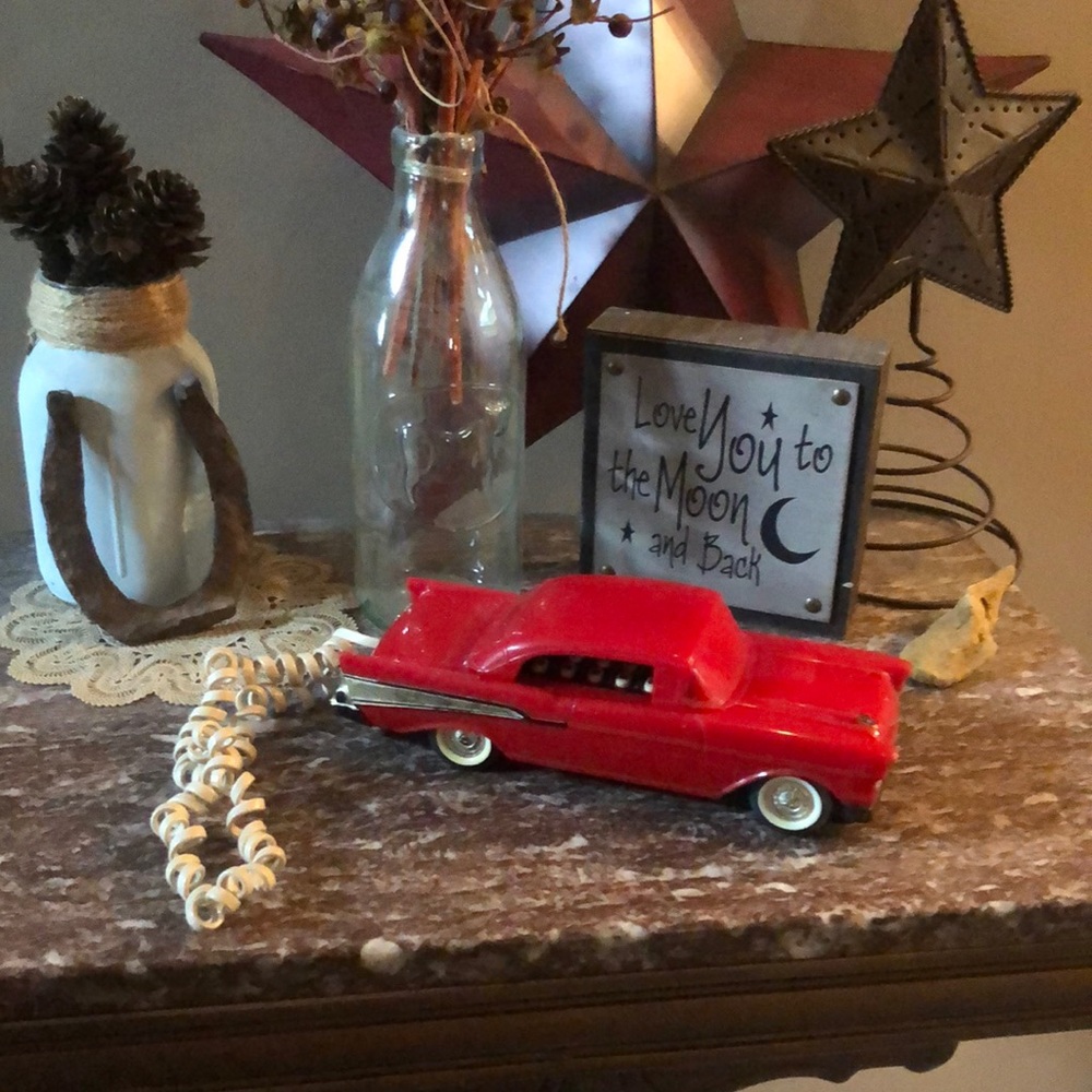 Vintage Chevy Phone Red Landline